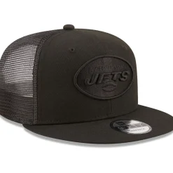New York Jets Snapback^Men's New Era Black Classic 9FIFTY Trucker Snapback Hat