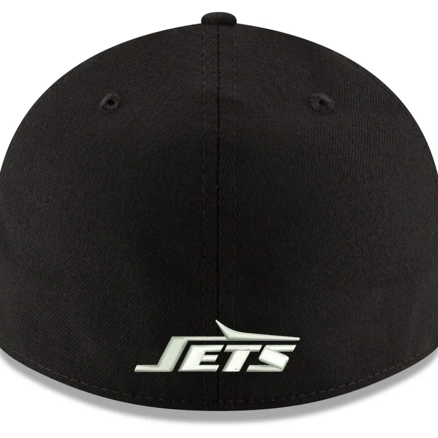 New York Jets Fitted^Men's New Era Black Omaha Throwback Low Profile 59FIFTY Fitted Hat