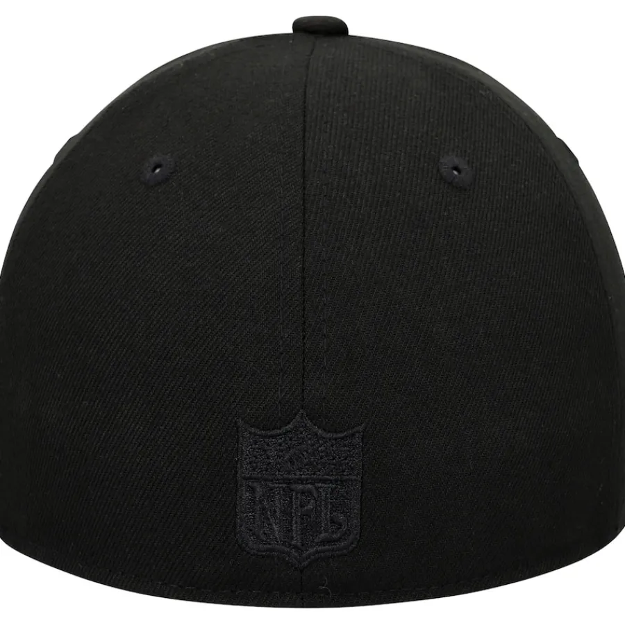New York Jets Fitted^Men's New Era Black Wordmark Black On Black Low Profile 59FIFTY II Fitted Hat
