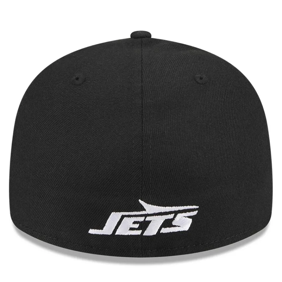 New York Jets Fitted^Men's New Era Black Omaha Low Profile 59FIFTY Fitted Hat