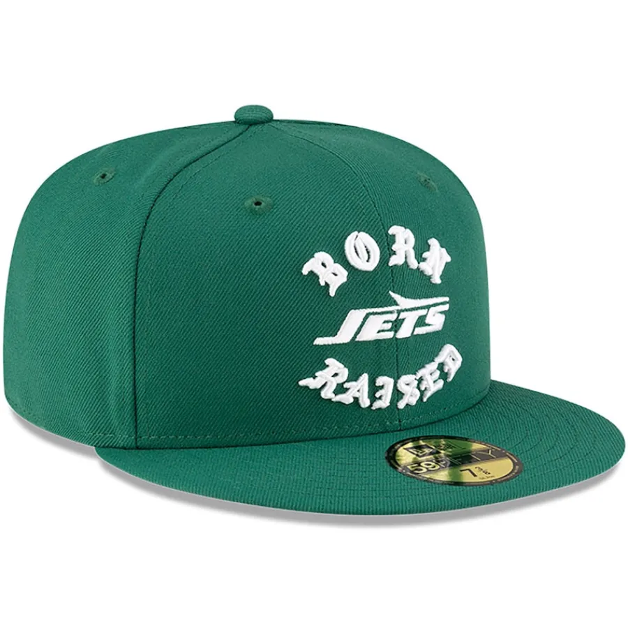 New York Jets Fitted^Men's New Era Born X Raised Green 59FIFTY Fitted Hat