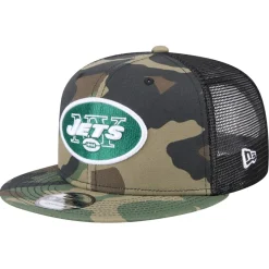 New York Jets Snapback^Men's New Era Camo Main Trucker 9FIFTY Snapback Hat