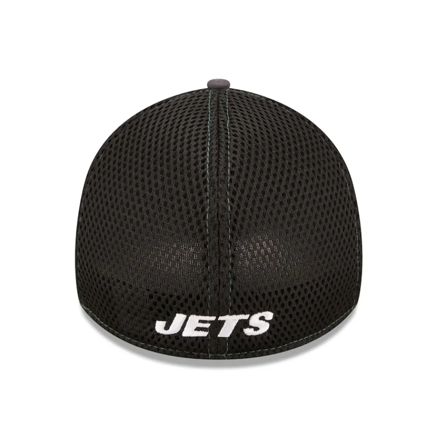 New York Jets Flex^Men's New Era Camo/Black Logo Neo 39THIRTY Flex Hat
