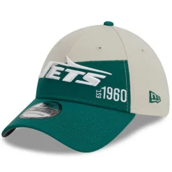 New York Jets Flex^Men's New Era Cream/Kelly Green 2023 Sideline Historic 39THIRTY Flex Hat
