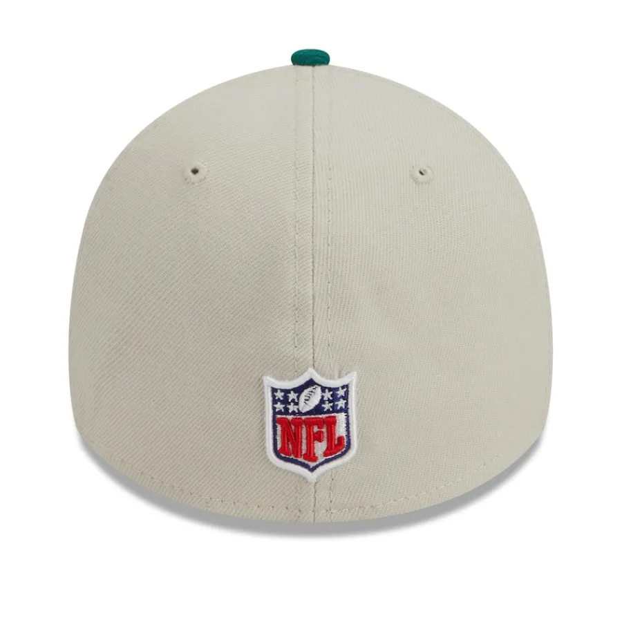 New York Jets Flex^Men's New Era Cream/Kelly Green 2023 Sideline Historic 39THIRTY Flex Hat