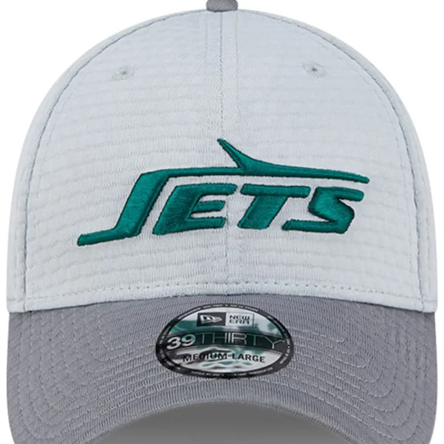 New York Jets Flex^Men's New Era Gray 2024 NFL Training Camp 39THIRTY Flex Hat