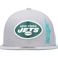 New York Jets Fitted^Men's New Era Gray City Describe 59FIFTY Fitted Hat