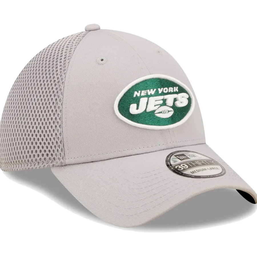 New York Jets Flex^Men's New Era Gray Team Neo 39THIRTY Flex Hat