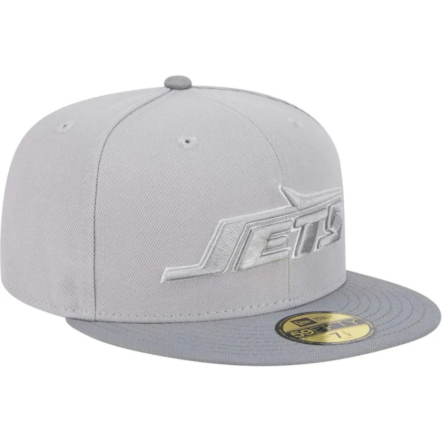 New York Jets Fitted^Men's New Era Gray/Graphite Iron Cloud 59FIFTY Fitted Hat