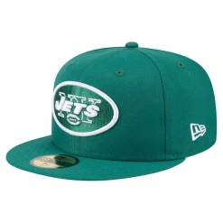 New York Jets Hats | Men^Men's New Era Green Throwback Main 59FIFTY Fitted Hat