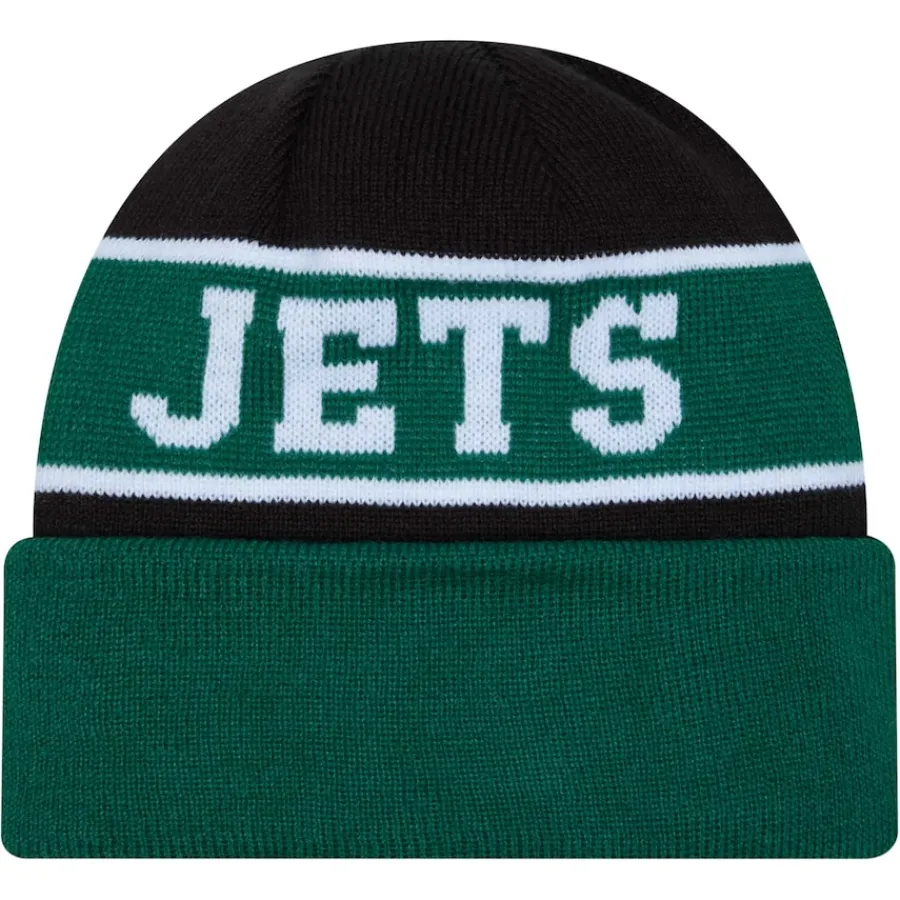 New York Jets Hats | Men^Men's New Era Green Reverse Cuffed Knit Hat