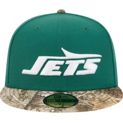 New York Jets Fitted^Men's New Era Green Active Two-Tone Camo 59FIFTY Fitted Hat