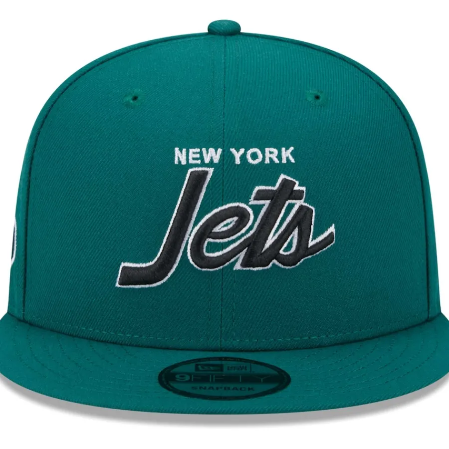 New York Jets Snapback^Men's New Era Green Main Script 9FIFTY Snapback Hat