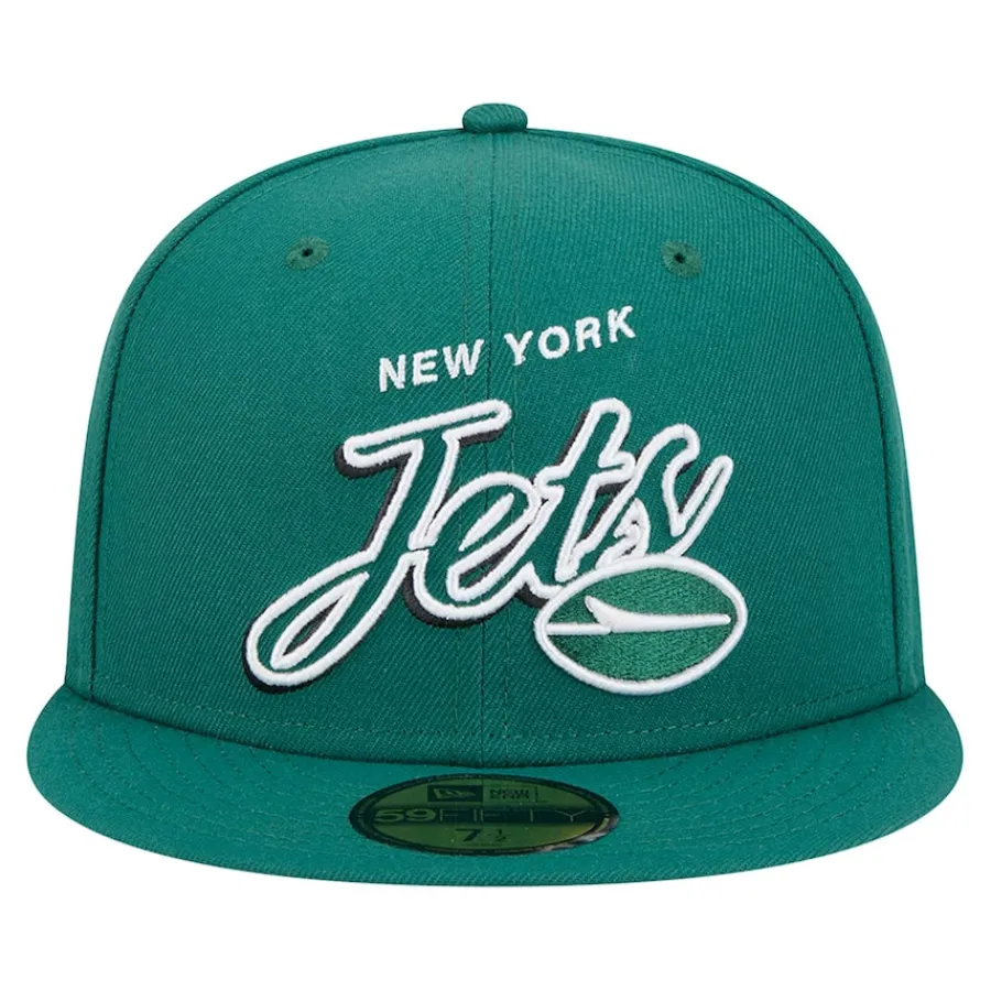 New York Jets Hats | Men^Men's New Era Green Script Sided 59FIFTY Fitted Hat