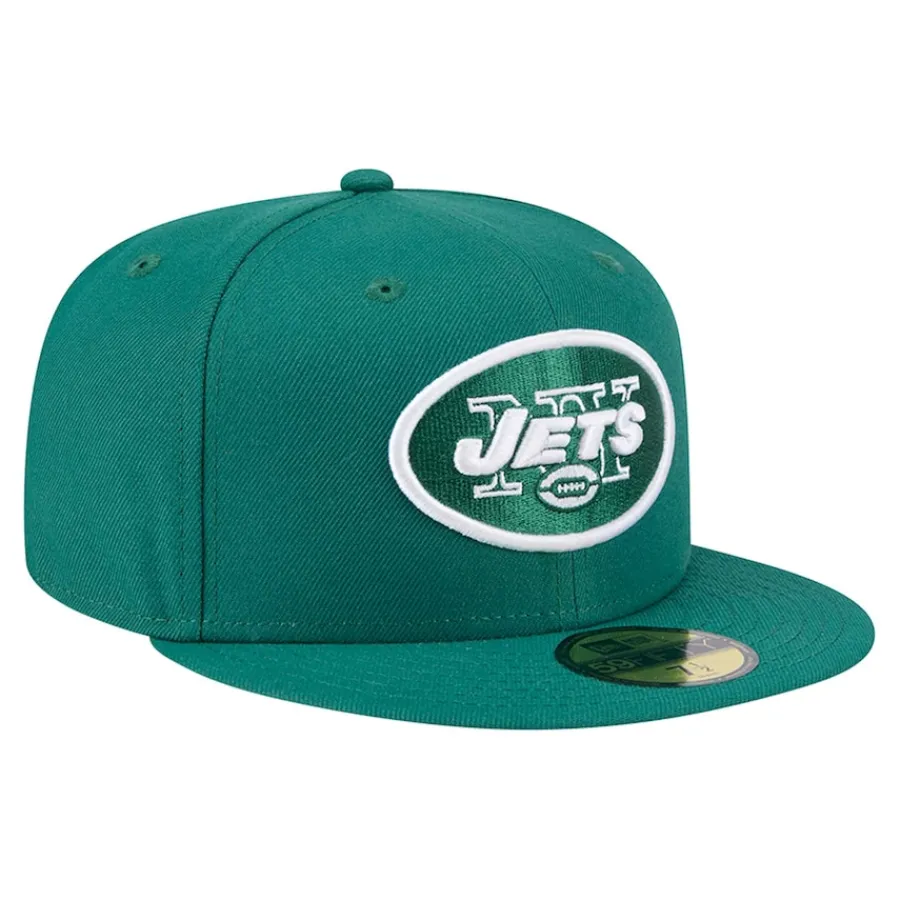 New York Jets Hats | Men^Men's New Era Green Throwback Main 59FIFTY Fitted Hat