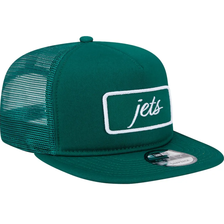 New York Jets Snapback^Men's New Era Green Forum Trucker 9FIFTY Snapback Hat