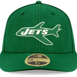 New York Jets Fitted^Men's New Era Kelly Green Omaha Throwback Low Profile 59FIFTY Fitted Hat