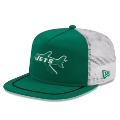 New York Jets Snapback^Men's New Era Kelly Green/White Original Classic Golfer Adjustable Hat