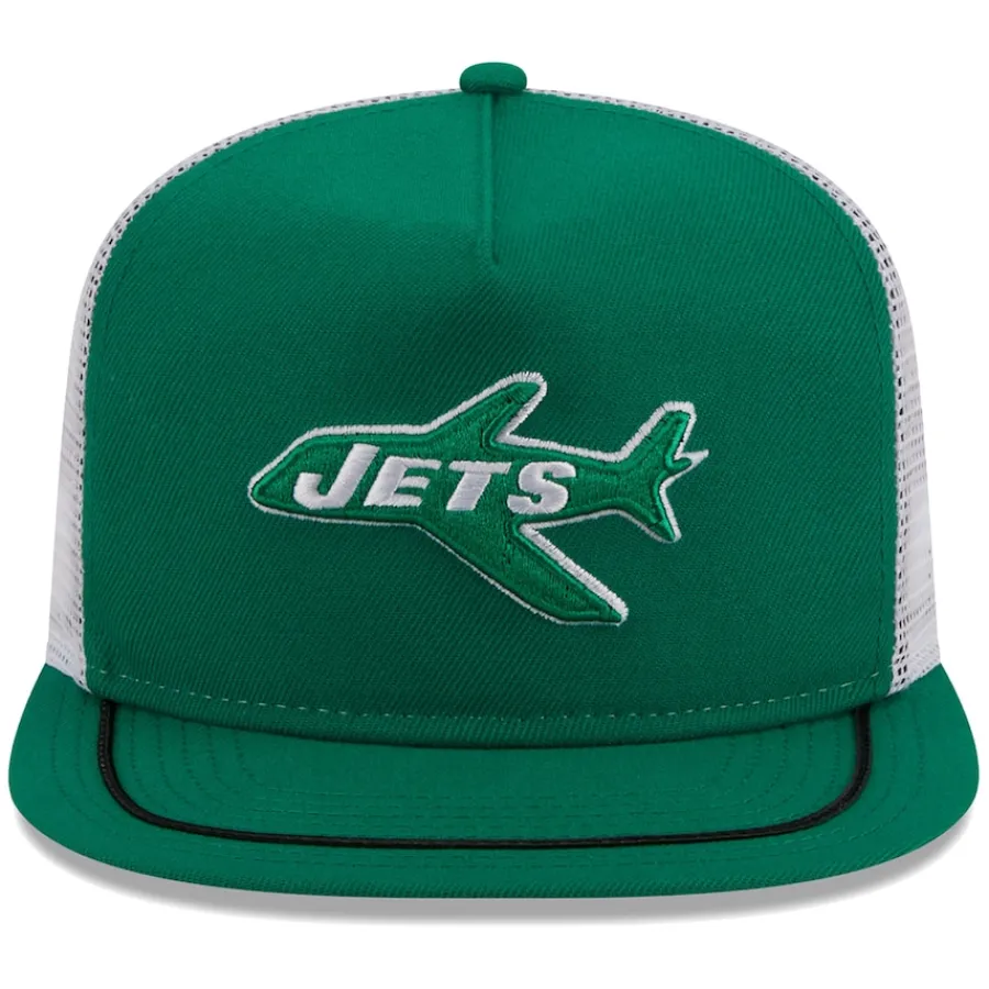 New York Jets Snapback^Men's New Era Kelly Green/White Original Classic Golfer Adjustable Hat