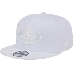 New York Jets Snapback^Men's New Era Main White On White 9FIFTY Snapback Hat