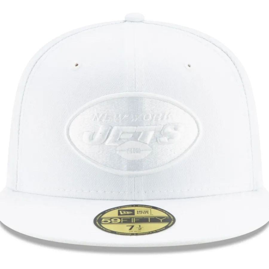 New York Jets Fitted^Men's New Era White On White 59FIFTY Fitted Hat