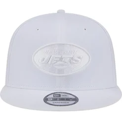 New York Jets Snapback^Men's New Era Main White On White 9FIFTY Snapback Hat