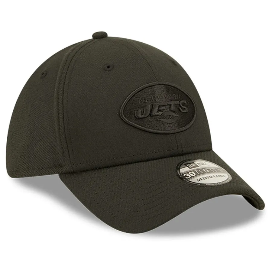 New York Jets Flex^Men's New Era Black On Black 39THIRTY Flex Hat