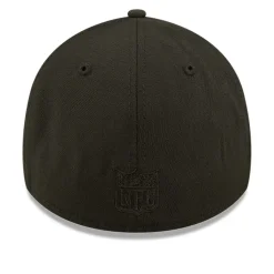 New York Jets Flex^Men's New Era Black On Black Historic Logo 39THIRTY Flex Hat