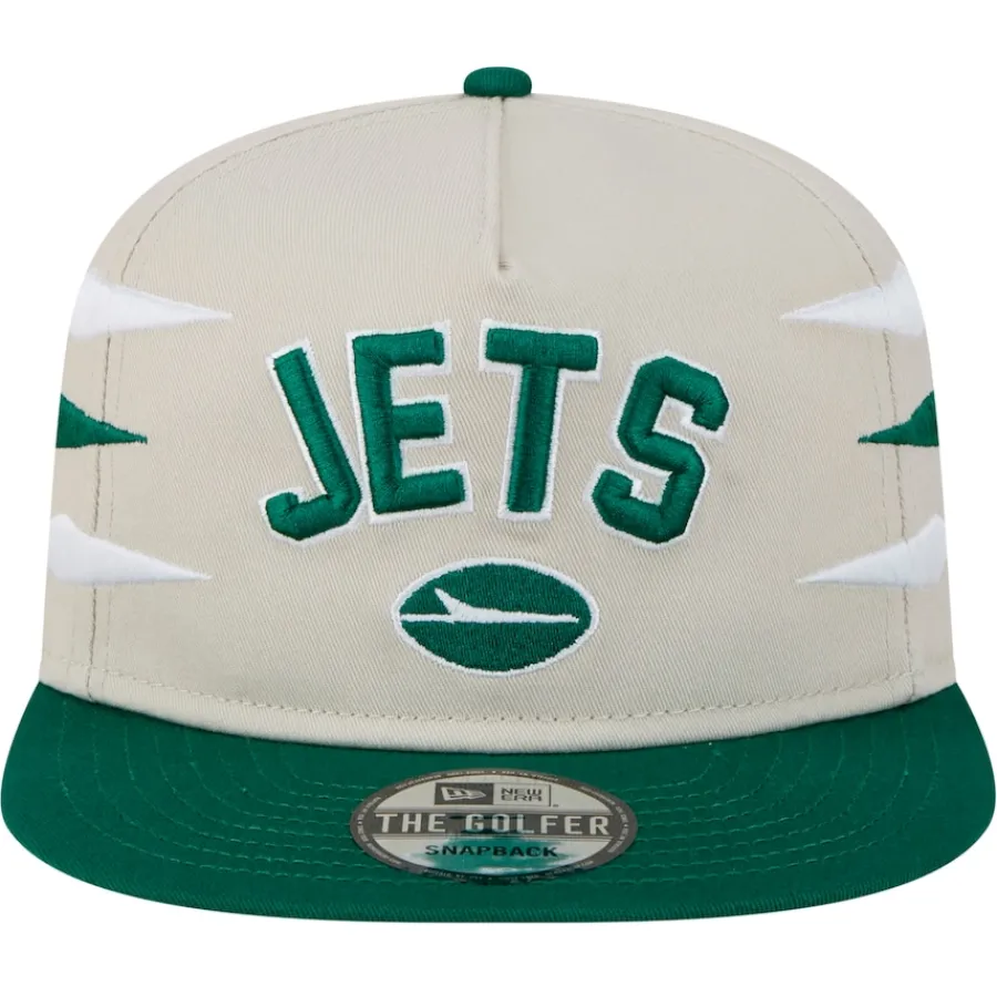 New York Jets Snapback^Men's New Era Stone/Green Athletic Golfer Snapback Hat