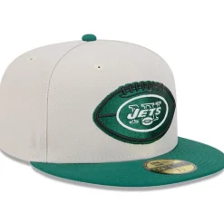 New York Jets Hats | Men^Men's New Era Stone/Green 2024 Sideline Historic 59FIFTY Fitted Hat