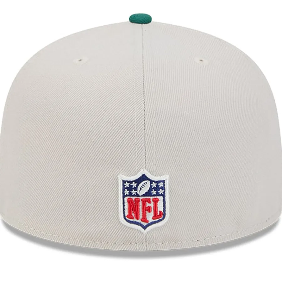 New York Jets Hats | Men^Men's New Era Stone/Green 2024 Sideline Historic 59FIFTY Fitted Hat