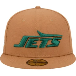 New York Jets Fitted^Men's New Era Tan Color Pack 59FIFTY Fitted Hat With Side Patch