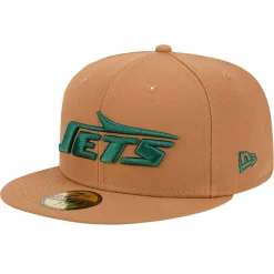New York Jets Fitted^Men's New Era Tan Color Pack 59FIFTY Fitted Hat With Side Patch