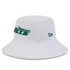 New York Jets Bucket^Men's New Era White 2024 NFL Training Camp Stretch Bucket Hat