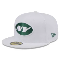 New York Jets Fitted^Men's New Era White Omaha 59FIFTY Fitted Hat
