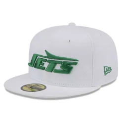 New York Jets Fitted^Men's New Era White Wordmark Omaha 59FIFTY Fitted Hat