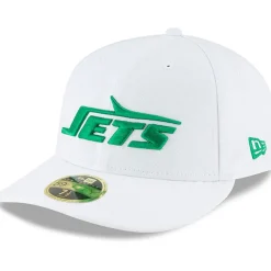New York Jets Fitted^Men's New Era White Omaha Low Profile 59FIFTY Fitted Hat