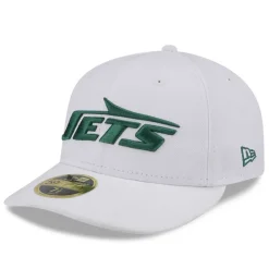 New York Jets Fitted^Men's New Era White Wordmark Omaha Low Profile 59FIFTY Fitted Hat