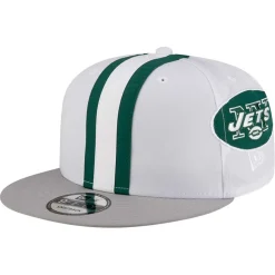 New York Jets Snapback^Men's New Era White Throwback Helmet 9FIFTY Snapback Hat