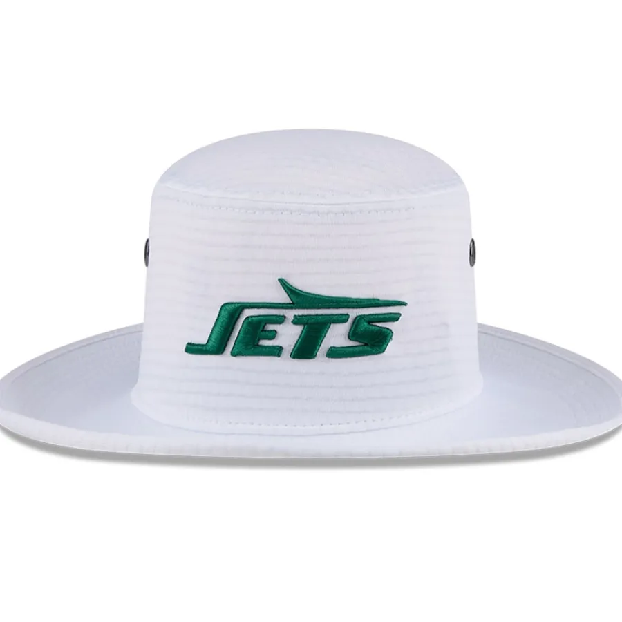 New York Jets Bucket^Men's New Era White 2024 NFL Training Camp Panama Bucket Hat