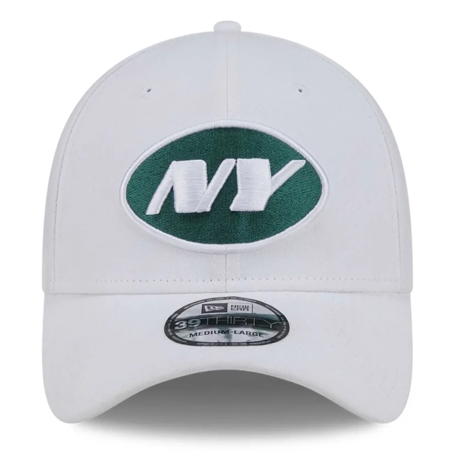New York Jets Flex^Men's New Era White NFL Iced II 39THIRTY Flex Hat