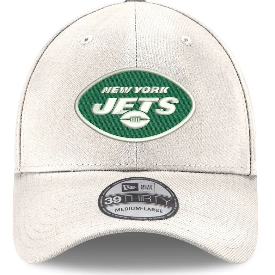 New York Jets Flex^Men's New Era White Iced II 39THIRTY Flex Hat