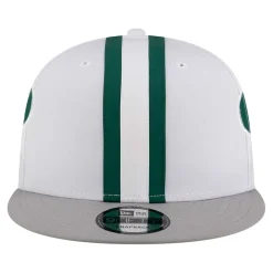 New York Jets Snapback^Men's New Era White Throwback Helmet 9FIFTY Snapback Hat