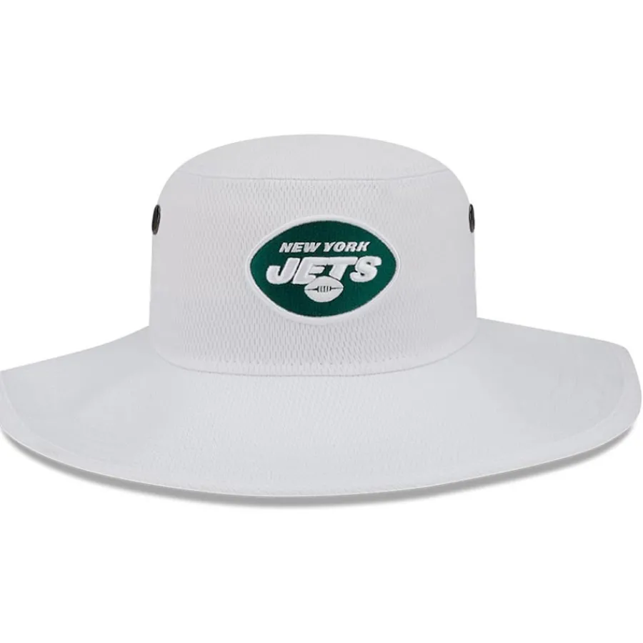 New York Jets Bucket^Men's New Era White 2023 NFL Training Camp Panama Bucket Hat