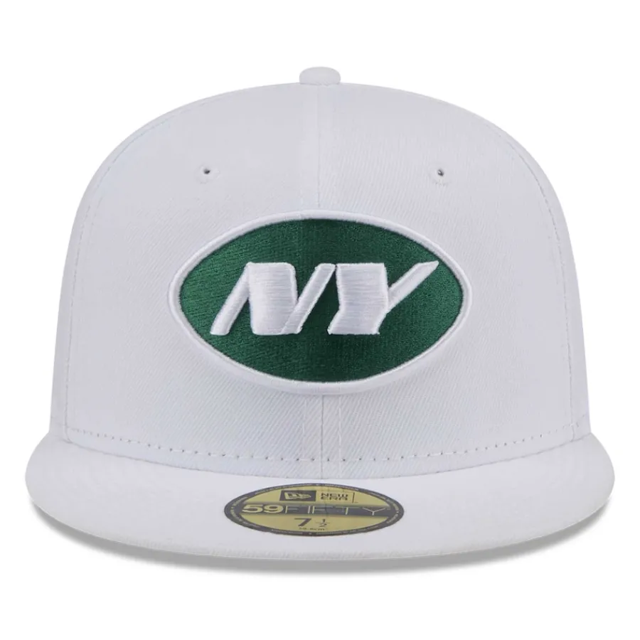 New York Jets Fitted^Men's New Era White Omaha 59FIFTY Fitted Hat