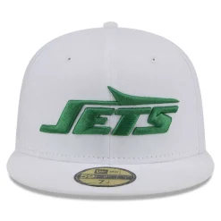 New York Jets Fitted^Men's New Era White Wordmark Omaha 59FIFTY Fitted Hat