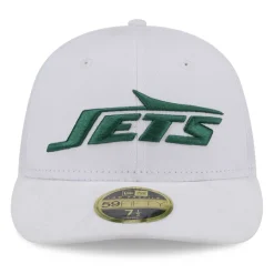 New York Jets Fitted^Men's New Era White Wordmark Omaha Low Profile 59FIFTY Fitted Hat