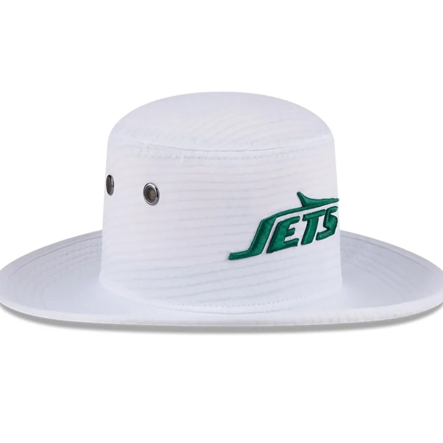New York Jets Bucket^Men's New Era White 2024 NFL Training Camp Panama Bucket Hat