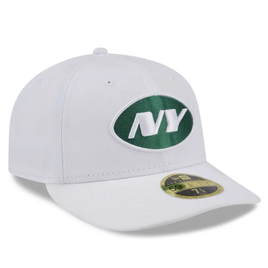 New York Jets Fitted^Men's New Era White Omaha Low Profile 59FIFTY Fitted Hat