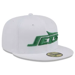 New York Jets Fitted^Men's New Era White Wordmark Omaha 59FIFTY Fitted Hat